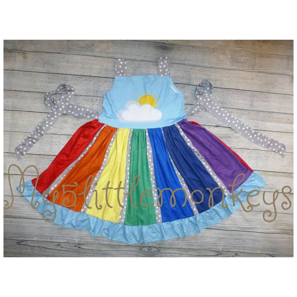 Boutique Girls Rainbow Twirl Dress